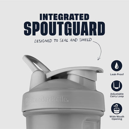 BlenderBottle Classic V2 Vaso mezclador, perfecto para batidos de proteínas y pre-entrenamiento, 20 onzas, gris guijarro