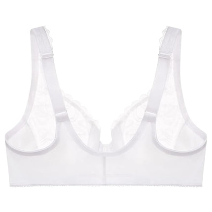 Glamorise Wonderwire Front-Closure Stretch Lace Underwire Bra 9245 (Women's & Women's Plus) White