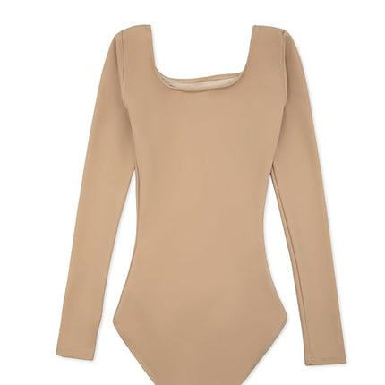 Capezio Women's Long Sleeve Leotard, Nude, XS