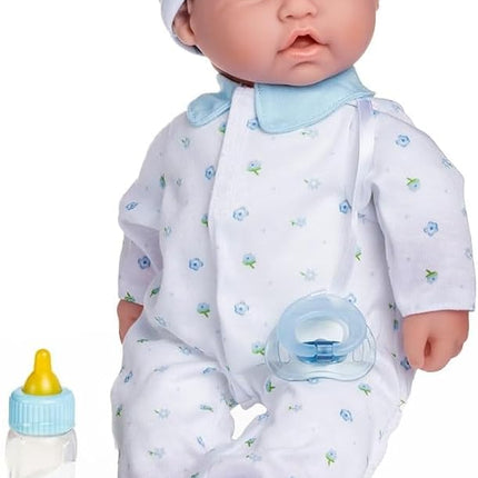 JC Toys, La Baby muñeco bebé niño de 16 pulgadas, cuerpo suave, lavable, azul, con accesorios - Para niños de 12 meses en adelante, diseñado por Berenguer