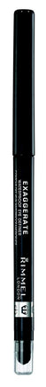 Rimmel Exaggerate Eye Definer, Blackest Black, 1 Count, Waterproof Long Lasting Easy Twist Up Self-Sharpening Eye Color Pencil