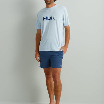 HUK Men's Performance Fishing Logo Tee, Short Sleeve, Quick-Dry, Logo 2.0 - Ice Blue, 3XL