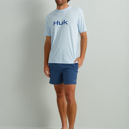 HUK Men's Performance Fishing Logo Tee, Short Sleeve, Quick-Dry, Logo 2.0 - Ice Blue, 3XL