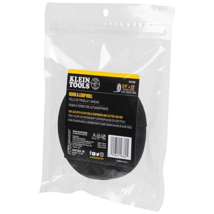 KLEIN TOOLS 450-950 Cable Management, Replacement Tape Roll for Klein's Hook and Loop Dispenser, 25-Foot x 3/4-Inch, Black