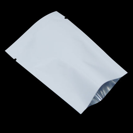 100 Pieces White Metallic Mylar Foil Open Top Sealable Bags 4.7x7.1 inch Vacuum Heat Seal Pouches for Food Storage Packaging with Tear Notches