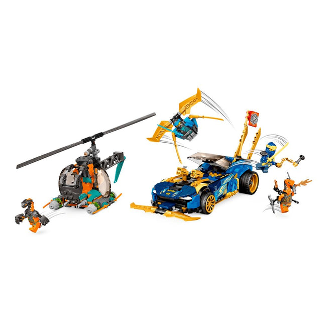 LEGO Ninjago La Voiture de Course EVO de Jay et Nya 71776 – Le Kit de Construction (536 Pièces)