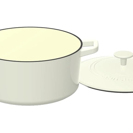 Cuisinart Chef's Classic Enameled Cast Iron Round Covered Casserole (Cream, 5- Quart)