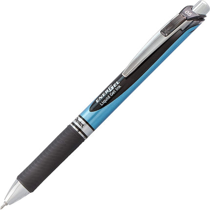 Pentel Energel 0.5 mm black needle tip pens, 10 Pack, Rtx Retractable Liquid Gel Pen, Great for Office, School & Home for Women & Men BLN75BP10A