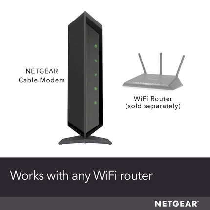 Netgear CM400 8 x 4 Cable m�dem docsis 3.0 Max velocidades de descarga de 343 Mbps. Certificado para xfinity by comcast, Tiempo Warner Cable, Cox, Carta & More (CM400 – 1 aznas), Negro