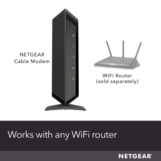 Netgear CM400 8 x 4 Cable m�dem docsis 3.0 Max velocidades de descarga de 343 Mbps. Certificado para xfinity by comcast, Tiempo Warner Cable, Cox, Carta & More (CM400 – 1 aznas), Negro