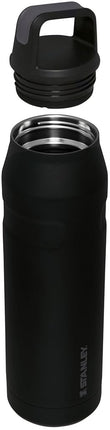STANLEY IceFlow Cap and Carry Water Bottle 36 oz | Wide Mouth Twist Lid | Lightweight and Leakproof for Travel and Sports | Insulated Stainless Steel | BPA-Free | Black
