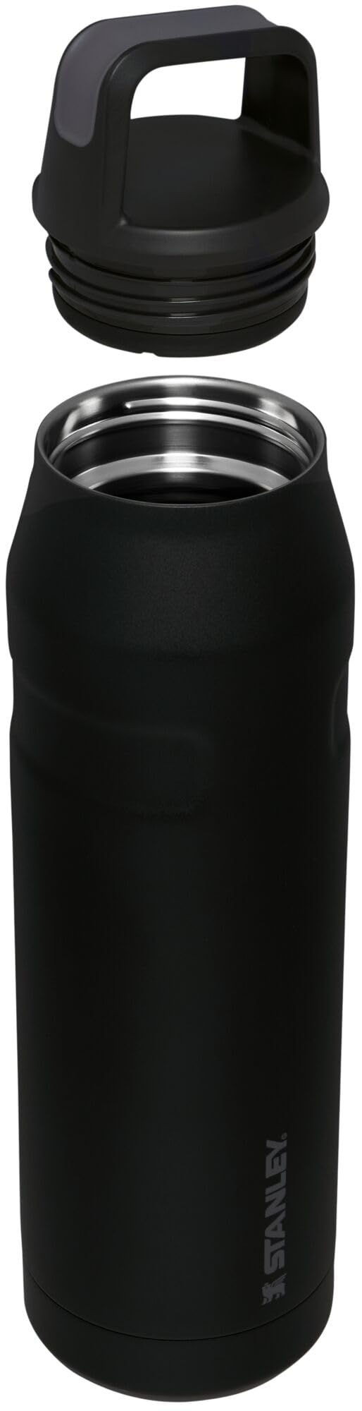 STANLEY IceFlow Cap and Carry Water Bottle 36 oz | Wide Mouth Twist Lid | Lightweight and Leakproof for Travel and Sports | Insulated Stainless Steel | BPA-Free | Black