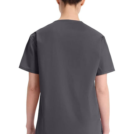 Dickies EDS Signature Scrubs for Women, V-Neck Womens Tops in Soft Brushed Poplin 86706, Pewter, 3XL Plus