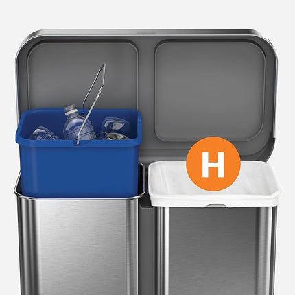 simplehuman Code H, Custom Fit Bin Liners, 240 Liners, White, 30-35 L