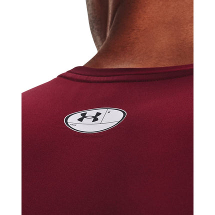 Under Armour Men's HeatGear Compression Sleeveless T-Shirt, Cardinal (625)/White, XXL