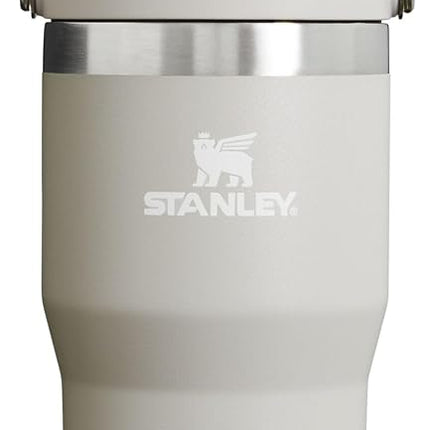 Vaso térmico Stanley IceFlow con pajita abatible – 591 ml, tapa abatible y pajita – Resistente a fugas, botella de agua sin BPA – Acero inoxidable con aislamiento, color fresno