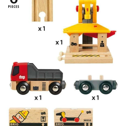 BRIO World Freight Goods Station for Kids Age 3 Years Up - Wooden Railway Train Accessories and Add Ons
