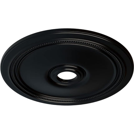 Ekena Millwork CM24DIBLF 24" OD x 3 5/8" ID x 1 P Diane Ceiling Medallion (fits Canopies up to 6 1/4"), Hand-Painted, Jet Black