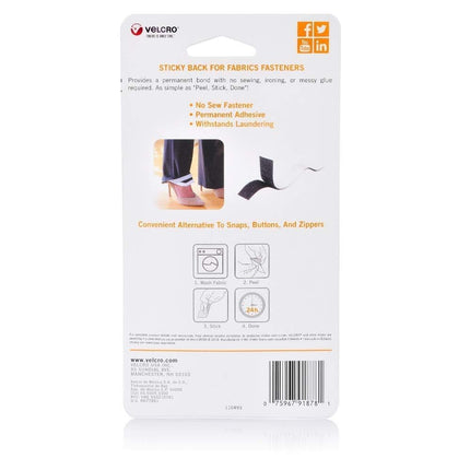 Velcro(r) Brand Fasteners Sticky Back for Fabrics: No Sewing Needed - 24-inch X 3/4-inch Tape - Black
