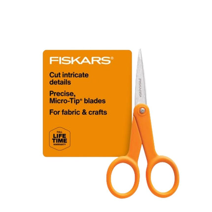 Fiskars 94817797 Micro-Tip Scissors, 5 Inch, Orang