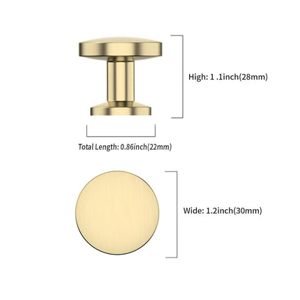Asidrama 10 Pack Brushed Brass Kitchen Cabinet Knobs Dresser Knobs Drawer Knobs Cabinet Hardware Zinc Knobs for Dresser Drawers