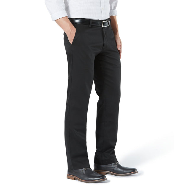 Pantalon Khaki Homme Coupe Droite Signature Lux Coton Extensible Dockers, Noir, 32W x 29L