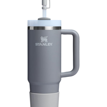 Stanley Quencher Boot and Straw Cover Cap | Anti-Slip Silicone Protector for 14 oz Tumbler with Handle | Accessory Set for Stainless Steel Drinking Cup | BPA-Free | Ash