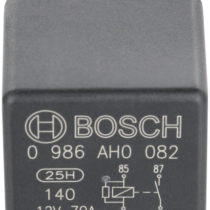 Bosch 0986AH0082 Power Relay 12V 70A, IP5K4, Operating Temperature from -40 Degree to 125 Degree C, 4 Pin Relay Without Holder