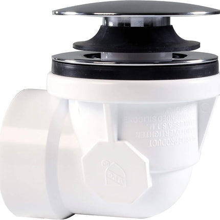 Westbrass 493244H-4-07 12" & 4" Bath Waste & Overflow Assembly with Tip-Toe Drain Plug and Illusionary Faceplate-SCH. 40 PVC Pipe, Satin Nickel