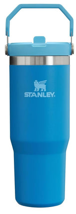 Vaso Stanley IceFlow Flip Straw con Asa 30 oz | Tapa Giratoria y Pajita Abatible | Botella de Agua Resistente a Fugas | Acero Inoxidable Aislado | Libre de BPA | Azul Celeste