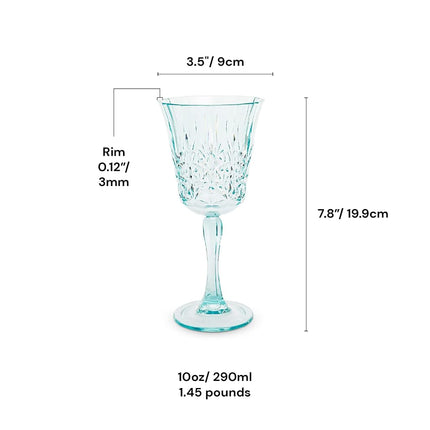 Myrtle Beach Wine Glass Shatterproof Tritan Drinking Glasses, 10oz, Set of 4 - Unique Plastic Glasses - Unbreakable Glassware for Indoor and Outdoor Use - Reusable Drinkware.