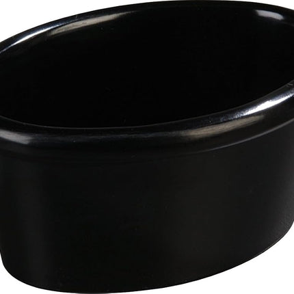 Carlisle FoodService Products Plastic Ramekins, Sauce Bowl, Oval Bowl for Catering, Kitchen, Restaurant, 2 Ounces, Black, (Pack of 48)