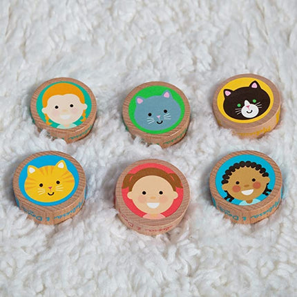 Melissa & Doug GO Tots Wooden House Tumble – 7-Piece Rolling & Stacking Playset with 6 Double-Sided Wooden Discs – Developmental Toy for Babies Age 12 Months Plus - FSC Certified