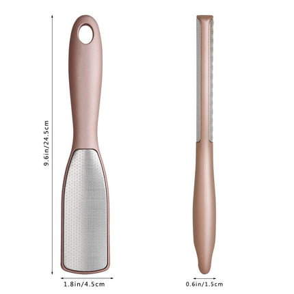 BEZOX Foot File Callus Remover - Double Sided Stainless Steel Foot Rasp for Wet and Dry Feet - Foot Scraper for Dead Skin and Cracked Heel - W/Storage Cloth Bag (Champagne Gold)
