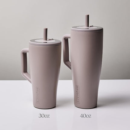 BrüMate Era 30 oz Tumbler with Handle & Straw | 100% Leakproof Insulated Water Bottle Tumbler with Lid & Flexible SoftSip Straw | Made of Stainless Steel | Cup Holder Friendly | 30oz (Primrose)