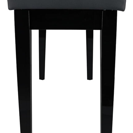 Rockville PB7 Black Premium Piano Bench with Storage, Solid Thai Rubberwood, 2.5 Plush Foam Seat, Faux Leather, 450 lb Capacity, Perfect for Home, Studio & Stage
