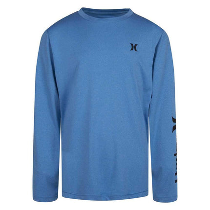 Haut de bain anti-UV Hurley pour garçons, à manches longues, UPF 50+, Neptune Blue Heather, Small