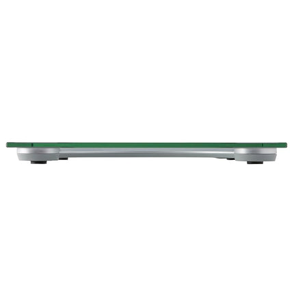 Báscula digital de baño Taylor de vidrio transparente con capacidad de 400 lb y detalles metálicos, plataforma de 11.8 x 11.8 pulgadas, plateada