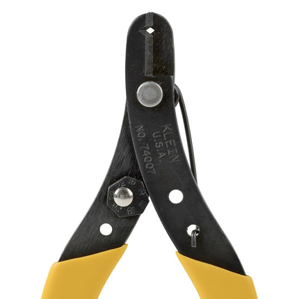 Klein Tools 74007 Adjustable Wire Stripper, Spring Loaded Stripper and Cutter for Solid and Stranded Wire with Finely Honed Nose