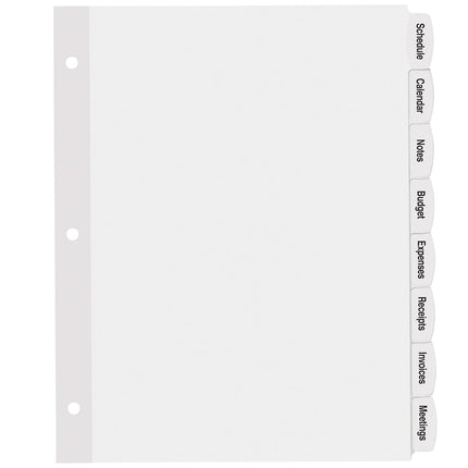 Avery Big Tab Printable White Label Dividers with Easy Peel, 8 Tabs, 20 Sets (14435)