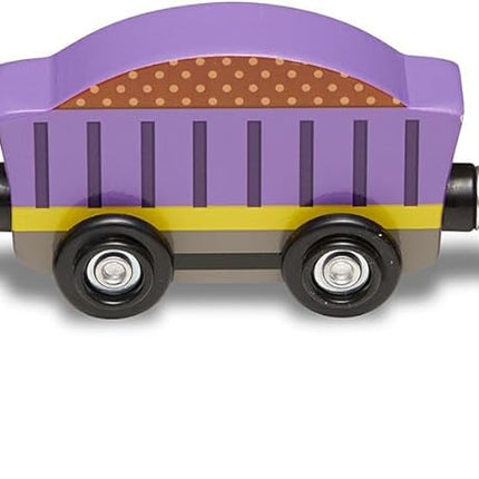 Juego de tren magnético de madera de 8 piezas con 1 mini-bloc de rascar M&D temático compatible (05186)
