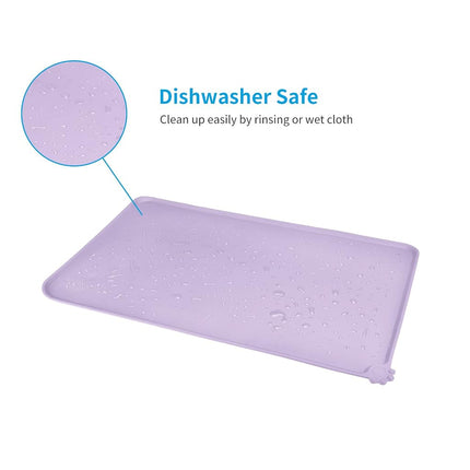 AUDWUD Silicone Waterproof Dog Cat Pet Feeding Mats,Anti-Slip Bowl Mats,Pet Mat 61x41 cm (Pack of 1)