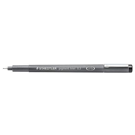 STAEDTLER Pigment Liner, Fineliner Pen for Drawing, Drafting, Journaling, 0.3mm, Black, Box of 5 Pens, 308 03-9M