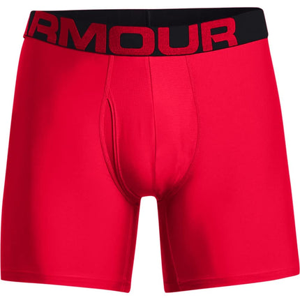 Under Armour Men's Ua Tech 6in 2 Pack Boxer shorts, Red Black, One Size EU
