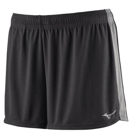 Mizuno Women's Icon 3.5in Short, Black-Charcoal, Medium