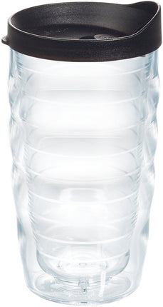Tervis Wavy Tumbler with Black Lid, 10-Ounce, Clea