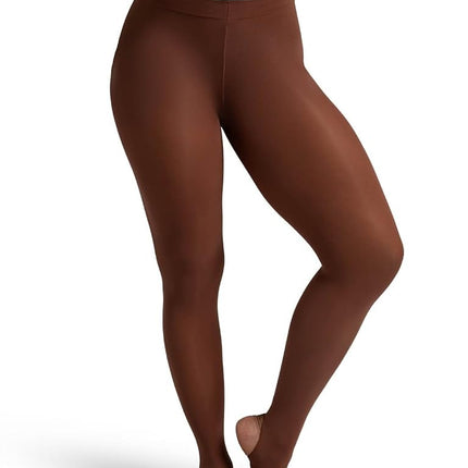 Capezio Women's Self Knit Waist Stirrup Tight, Chestnut, L-x-L