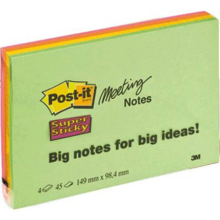 Post-it Super Sticky Large Notes, 4 Pads (180 Shee