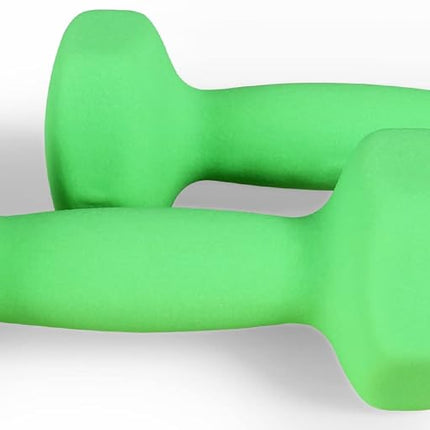 Fitvids Neoprene Dumbbell Hand Weights, Anti-Slip, Anti-roll, Hex Shape Colorful, 3-Pound, Pair