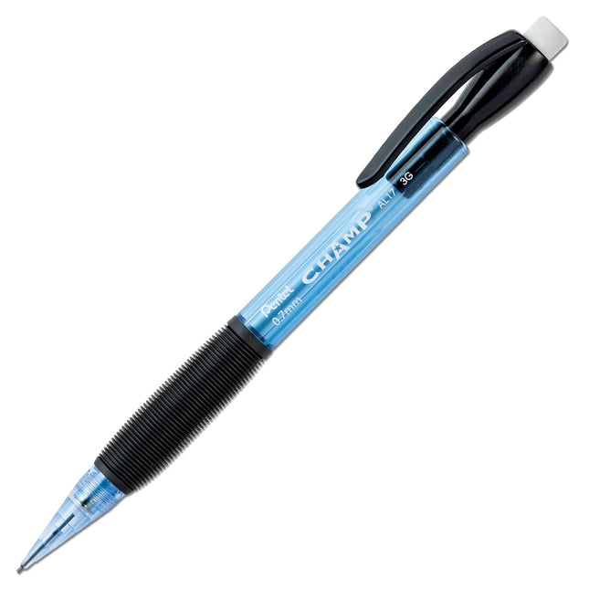 Crayon mécanique Pentel Champ, 0,7 mm, corps bleu, lot de 12 (AL17C)